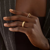 18K Gold Heart Pavé Ring - Heart