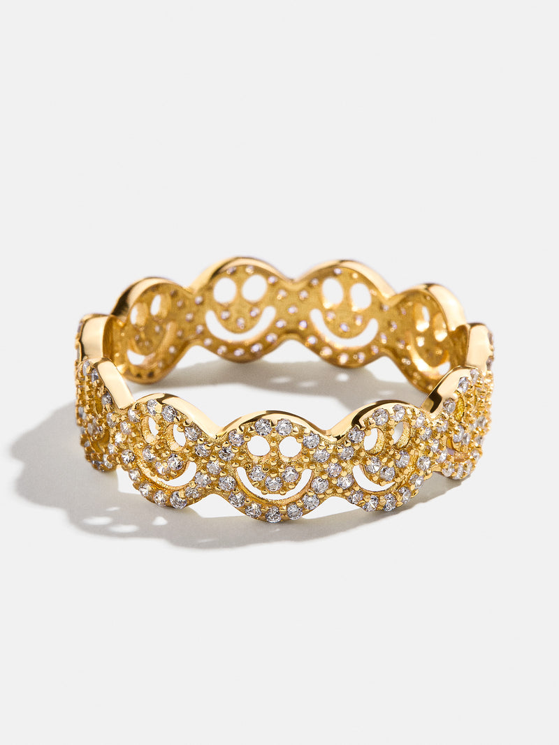 BaubleBar 18K Gold Smiley Pavé Ring - Smiley Face - 
    Enjoy 20% off - This Week Only
  
