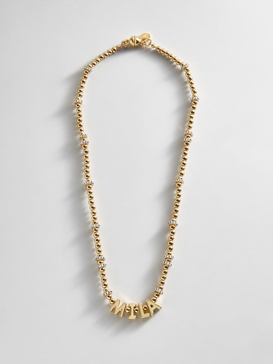 Pisa Kids' Custom Nameplate Necklace - Gold