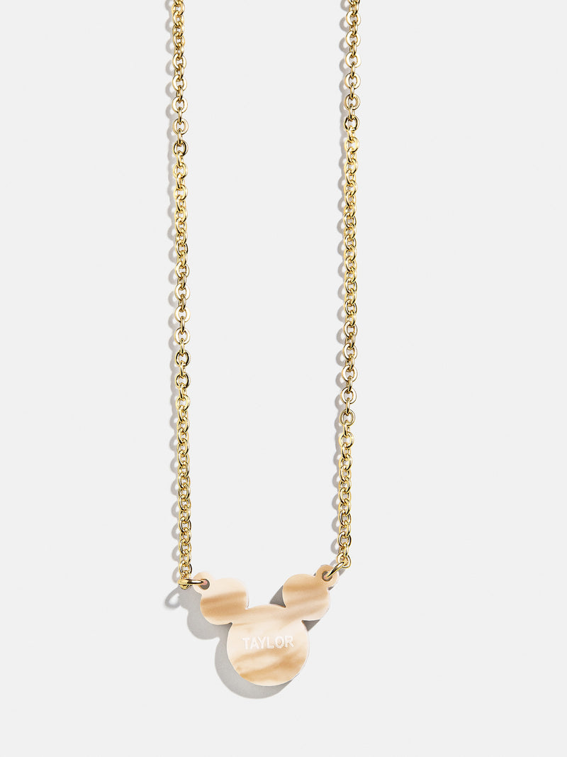 BaubleBar Disney Mickey Mouse Custom Acrylic Necklace - Blonde Marble - 
    Disney acrylic nameplate necklace
  
