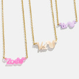 Disney Mickey Mouse Acrylic Custom Nameplate Necklace - Translucent Purple