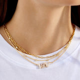 Disney Mickey Mouse Acrylic Custom Nameplate Necklace - Blonde Marble