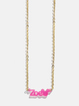 BaubleBar Disney Mickey Mouse Custom Acrylic Nameplate Necklace - Translucent Magenta - 
    Ends Sunday: Enjoy 20% off
  
