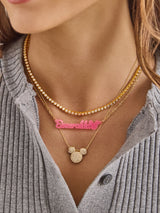 BaubleBar Disney Mickey Mouse Custom Acrylic Nameplate Necklace - Translucent Magenta - 
    Ends Sunday: Enjoy 20% off
  
