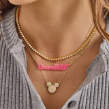 Disney Mickey Mouse Acrylic Custom Nameplate Necklace - Translucent Purple