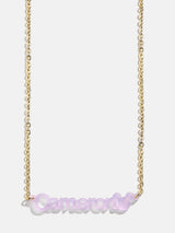BaubleBar Disney Mickey Mouse Custom Acrylic Nameplate Necklace - Translucent Purple - 
    Disney acrylic nameplate necklace
  
