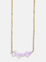 BaubleBar Disney Mickey Mouse Custom Acrylic Nameplate Necklace - Translucent Purple - 
    Disney acrylic nameplate necklace
  

