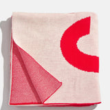 Down The Line Custom Blanket - Bright Red/White
