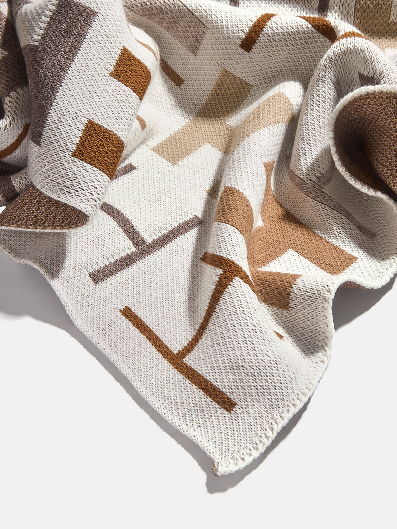 BaubleBar Upside Down & All Around Custom Blanket - White/Tan