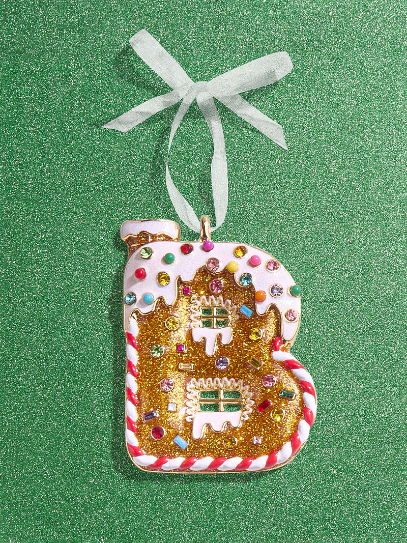 BaubleBar B - 
    Gingerbread man initial ornament
  
