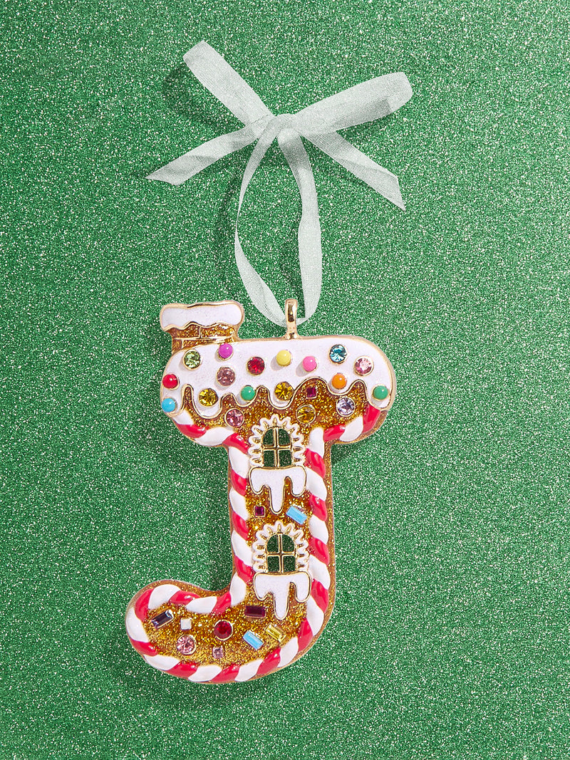 BaubleBar J - 
    Gingerbread man initial ornament
  
