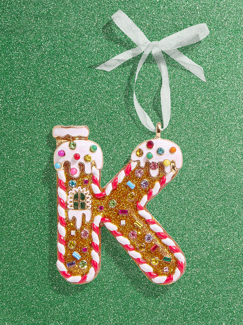 BaubleBar K - 
    Gingerbread man initial ornament
  
