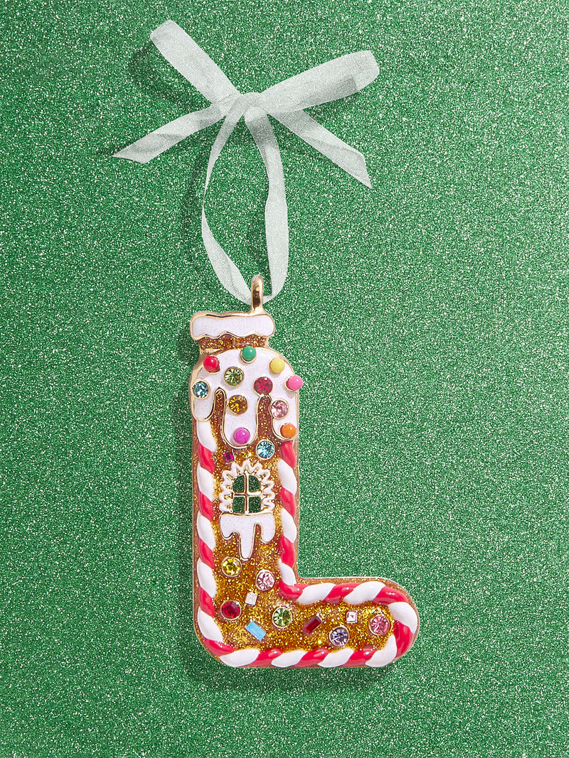 BaubleBar L - 
    Gingerbread man initial ornament
  
