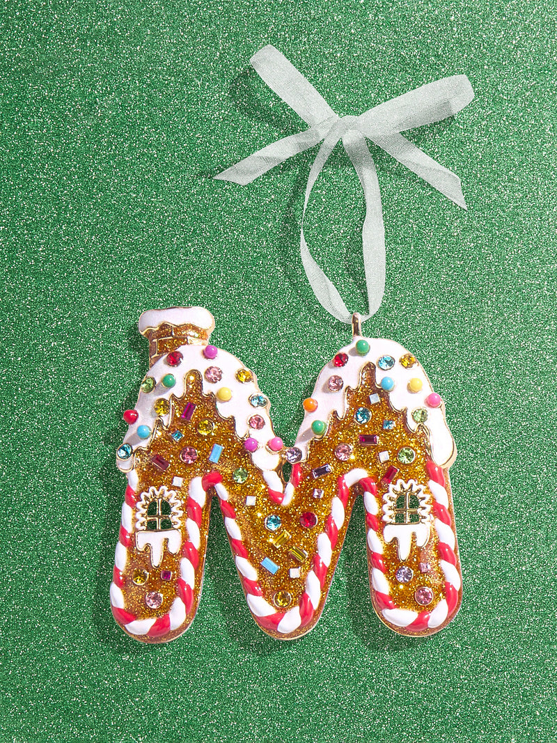 BaubleBar M - 
    Gingerbread man initial ornament
  
