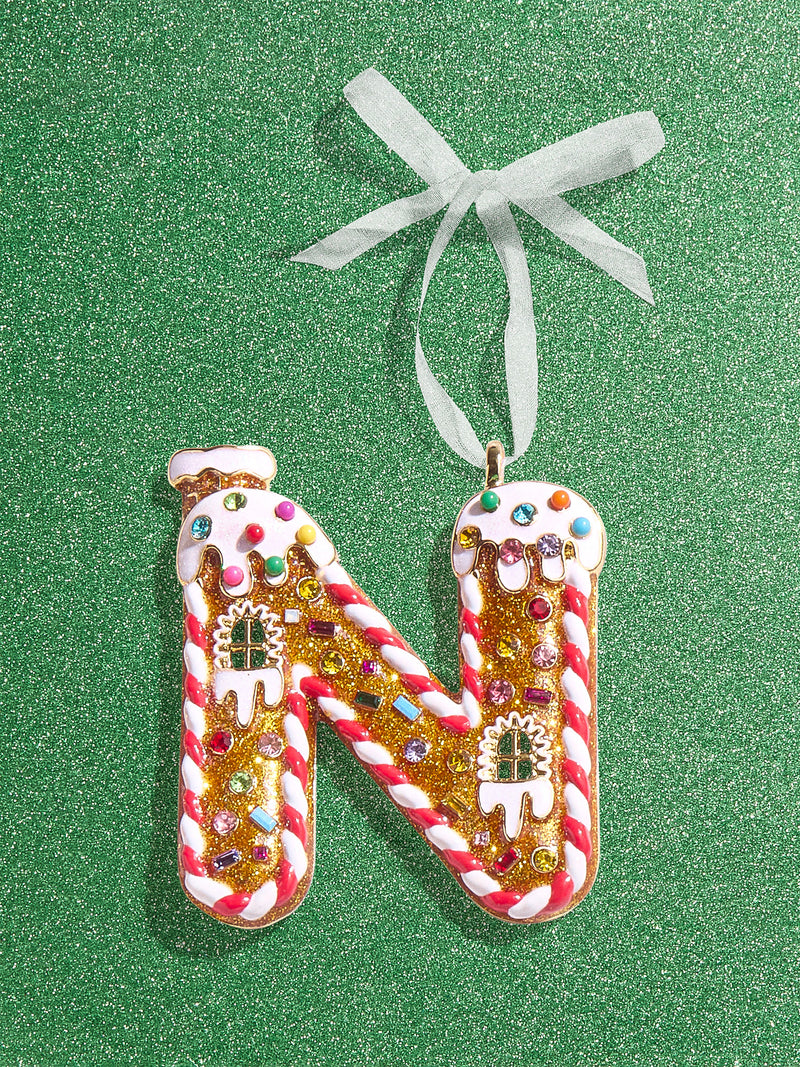 BaubleBar N - 
    Gingerbread man initial ornament
  
