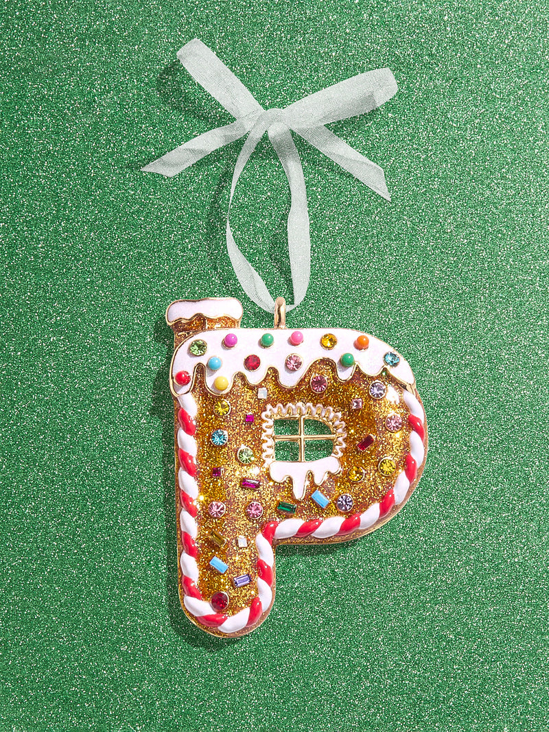 BaubleBar P - 
    Gingerbread man initial ornament
  
