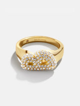 BaubleBar Gold/Pavé - 
    Mini initial ring
  
