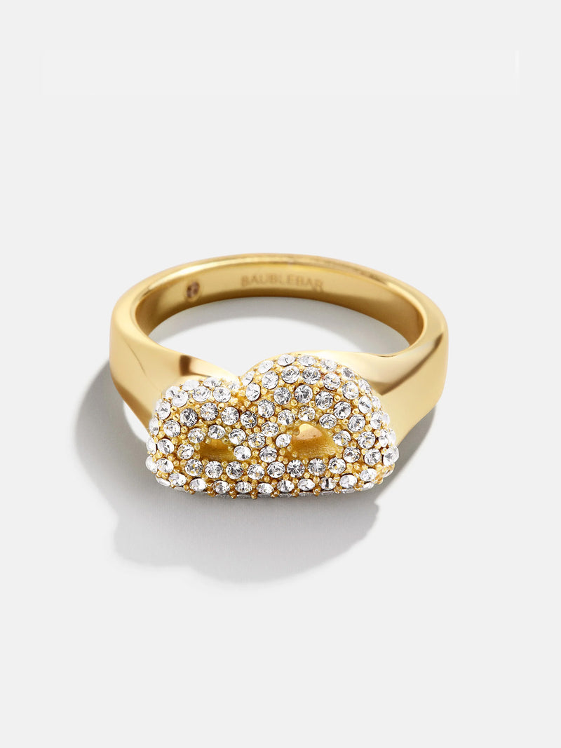 BaubleBar Gold/Pavé - 
    Mini initial ring
  
