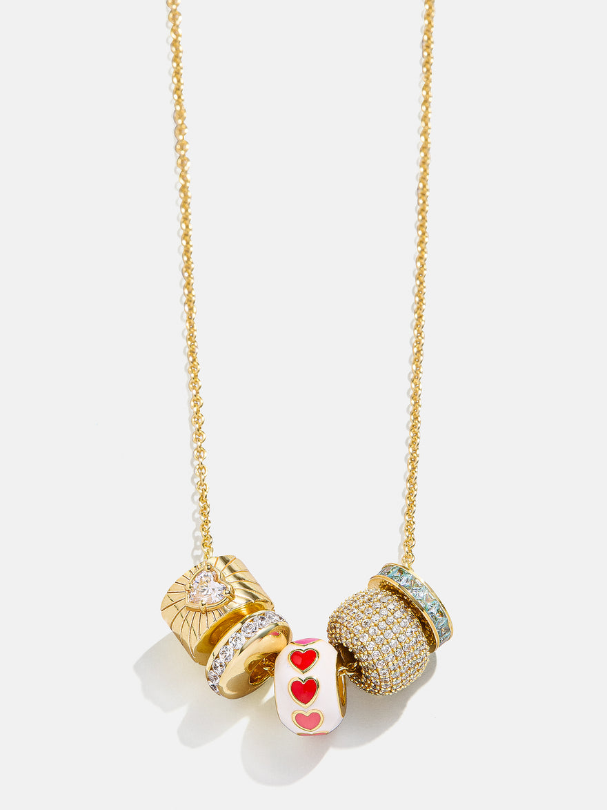 Beaded Custom Charm Necklace - Gold