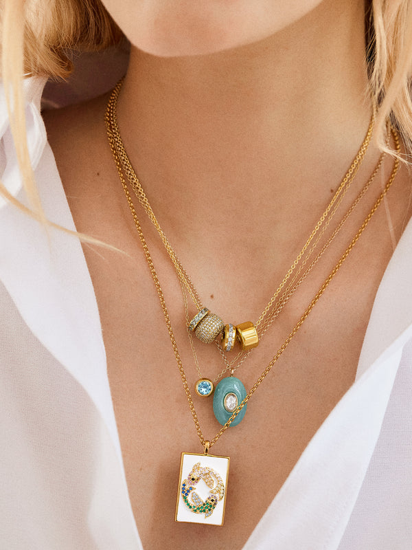 Pavé Bead Charm - Gold/Pavé
