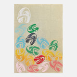Retro Bubble Custom Initial Blanket - Beige/Multi