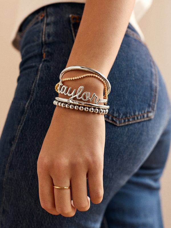 Nadia Classic Hinge Bangle - Classic Thin Silver