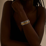 Nadia Classic Single Bezel Hinge Bangle - Classic Thin Silver Single Bezel