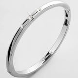 Nadia Classic Triple Bezel Hinge Bangle - Classic Thin Silver Triple Bezel