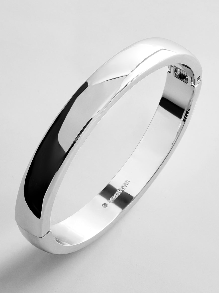 Nadia Classic Hinge Bangle - Classic Thick Silver