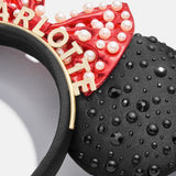 Disney Minnie Mouse Custom Ears Headband - Custom Black/Red Minnie Mouse Ears