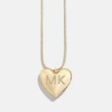 Millie Bubble Heart Custom Initial Necklace - Gold