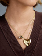 Mille Bubble Heart Custom Initial Necklace - Purple