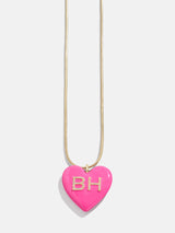 BaubleBar Millie Bubble Heart Custom Initial Necklace - Hot Pink - 
    Heart initial necklace
  

