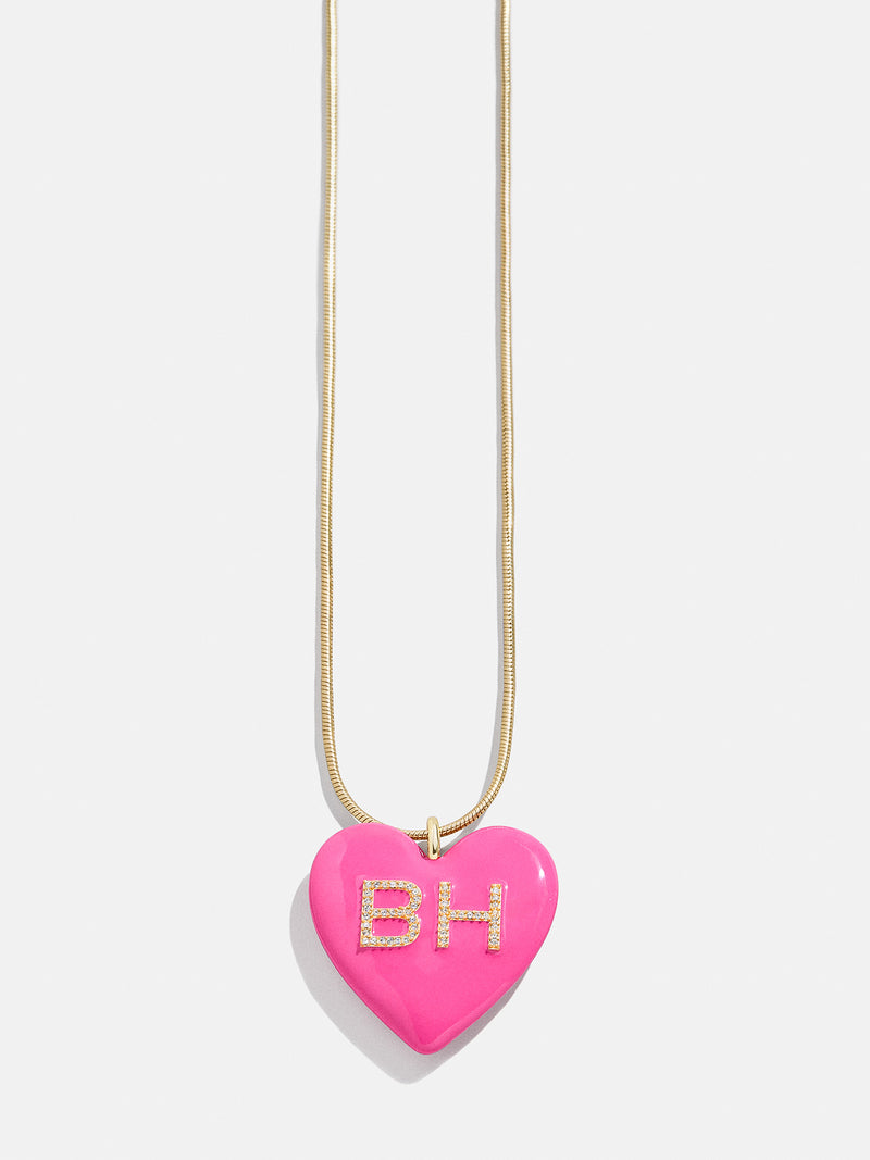 BaubleBar Millie Bubble Heart Custom Initial Necklace - Hot Pink - 
    Heart initial necklace
  
