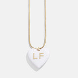 Millie Bubble Heart Custom Initial Necklace  - White