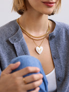 Mille Bubble Heart Custom Initial Necklace  - White