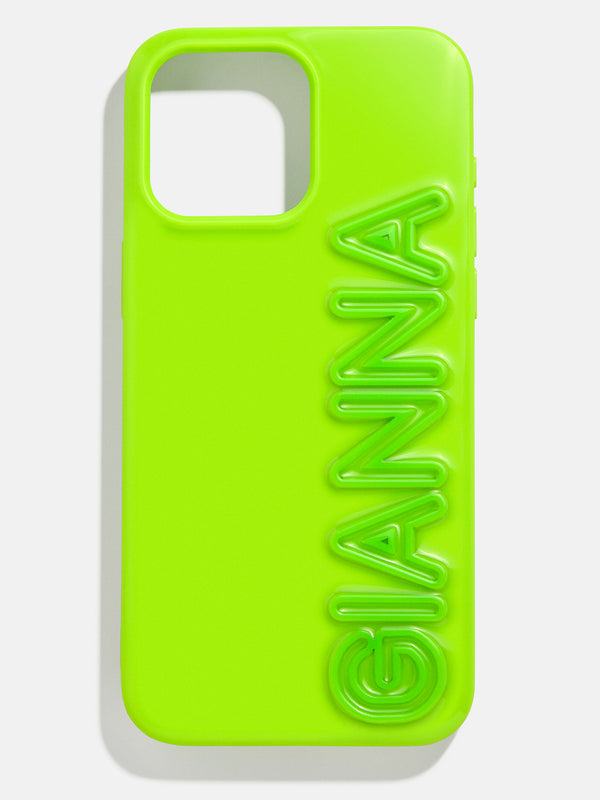 Fine Line Custom iPhone Case  - Lime Green