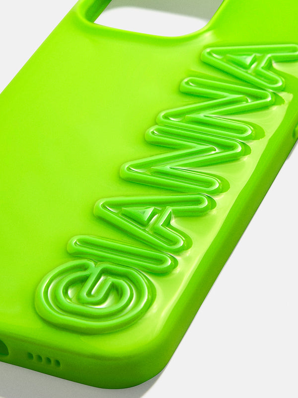 Fine Line Custom iPhone Case  - Lime Green