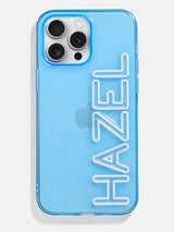 BaubleBar Fine Line Custom iPhone Case - Transparent Sky Blue/White