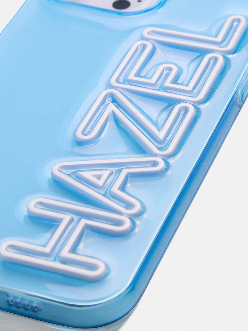 BaubleBar Fine Line Custom iPhone Case - Transparent Sky Blue/White