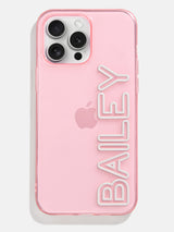 BaubleBar Fine Line Custom iPhone Case - Transparent Pink/White