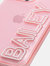 BaubleBar Fine Line Custom iPhone Case - Transparent Pink/White