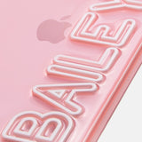 Fine Line Custom iPhone Case - Transparent Pink/White