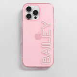 Fine Line Custom iPhone Case - Transparent Pink/White
