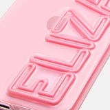Fine Line Custom iPhone Case - Transparent Pink/Pink