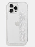 Fine Line Custom iPhone Case - Clear/White