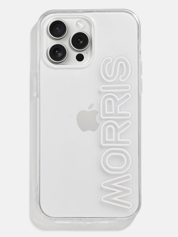 Fine Line Custom iPhone Case - Clear/White
