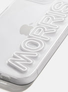 Fine Line Custom iPhone Case - Clear/White