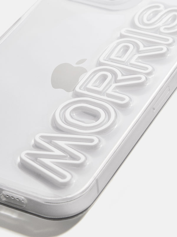 Fine Line Custom iPhone Case - Clear/White