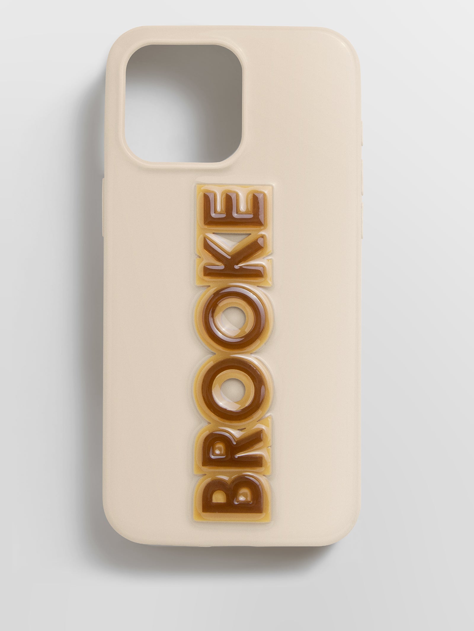Block Font Custom iPhone Case - Beige/Brown
